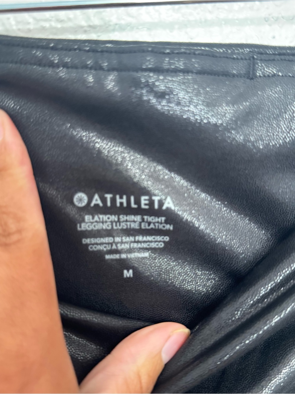 Athleta elation shine tights size medium-black leggings - Picture 4 of 8
